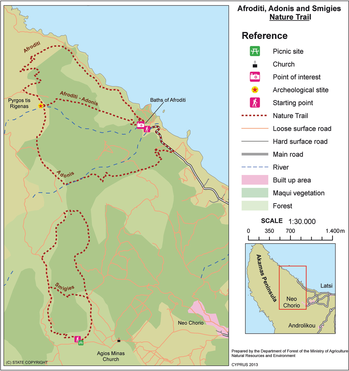 Afrodyta (pętla) – dystrykt Pafos (Pafos), leśny szlak przyrodniczy Akamas image